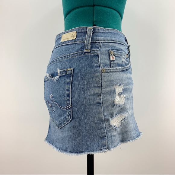 Ag Adriano Goldschmied Kate Mini Skirt in 16 Years Thrasher Blue Denim, 26 - Picture 9 of 16